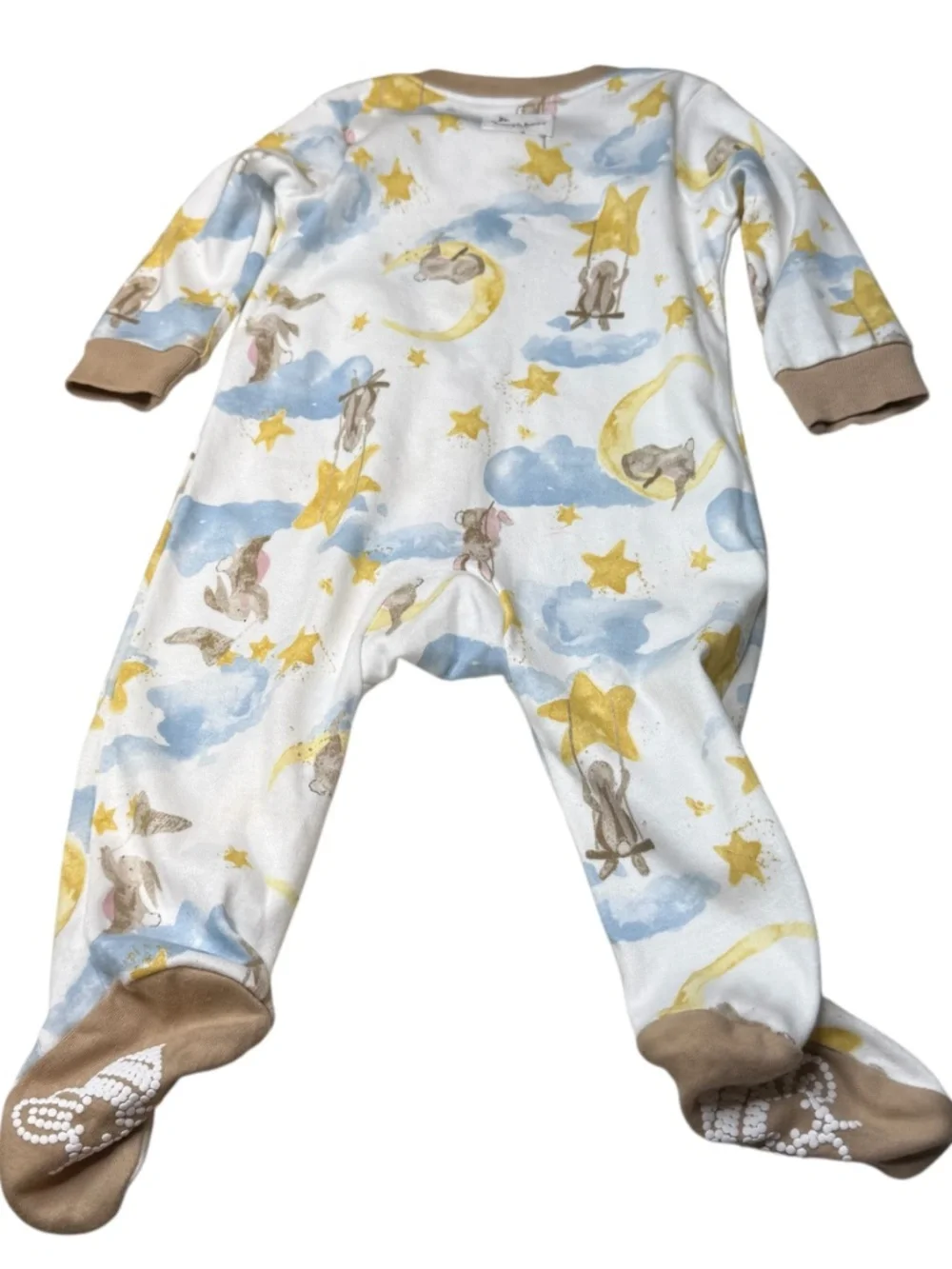Burt's Bees Baby Moon & Stars Footed Zip Romper 3-6 Months